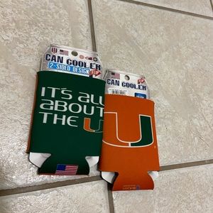 NWT Miami Hurricanes 2-sided Can Koozie! ONE LEFT!!!